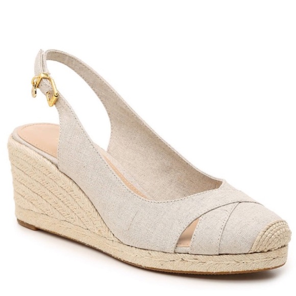 Ralph Lauren Shoes - 🆕 NEW Ralph Lauren HADLEY Espadrille Wedge Sling Back Sandals 8.5 Beige Nude